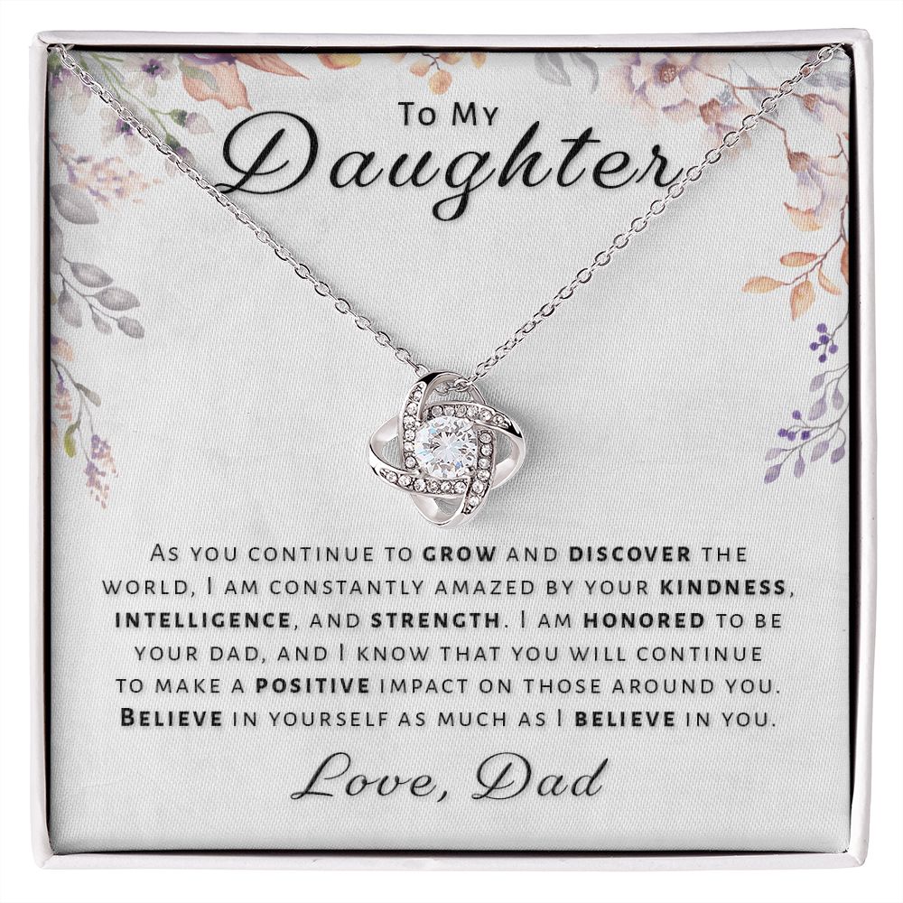 Gift for Daughter From Dad - Honored Love Knot Necklace