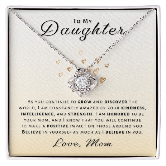 Gift for Daughter From Mom - Honored Love Knot Necklace