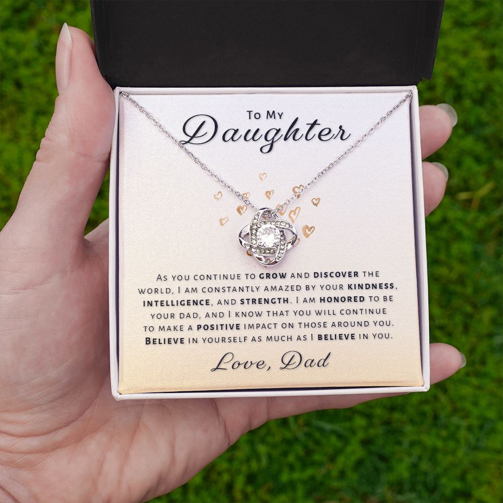 Gift for Daughter From Dad - Honored Love Knot Necklace