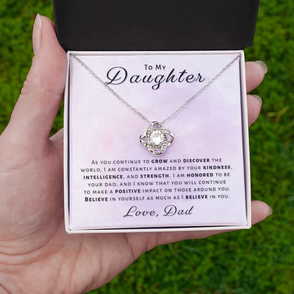 Gift for Daughter From Dad - Honored Love Knot Necklace