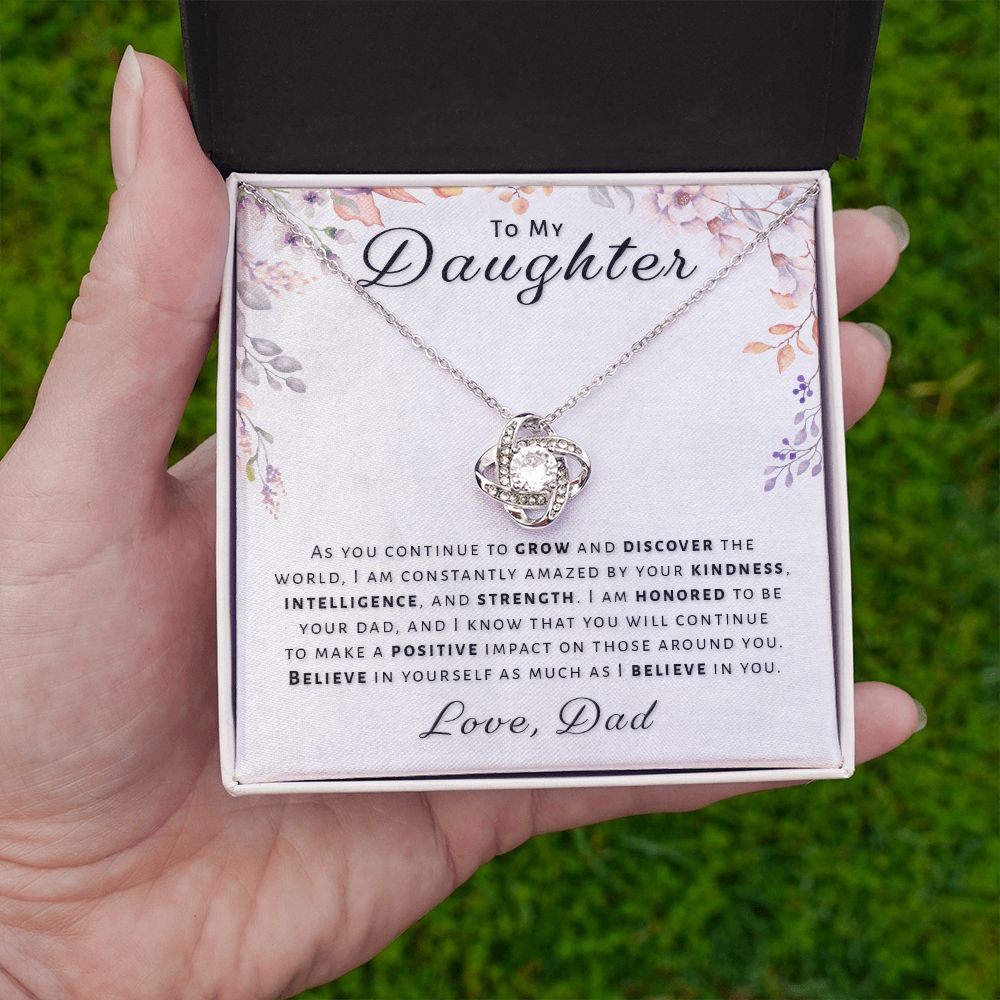 Gift for Daughter From Dad - Honored Love Knot Necklace