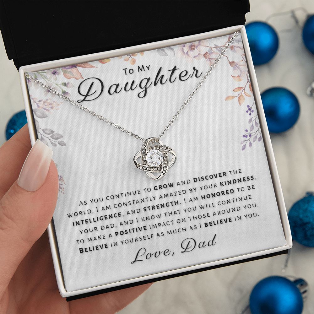 Gift for Daughter From Dad - Honored Love Knot Necklace