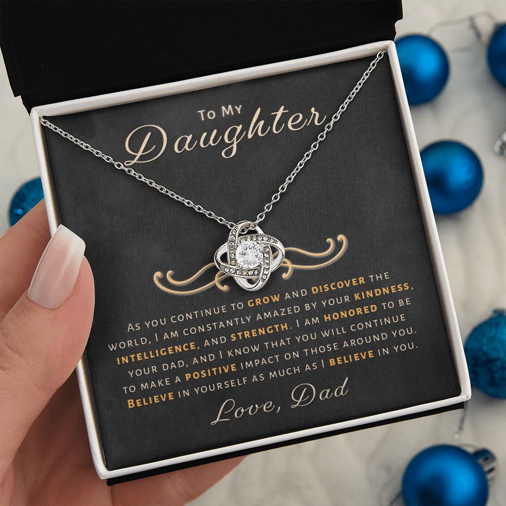 Gift for Daughter From Dad - Honored Love Knot Necklace