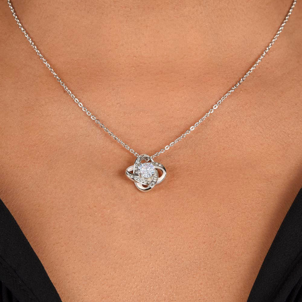 Gift For Daughter From Mom & Dad - Shining Star Love Knot Necklace