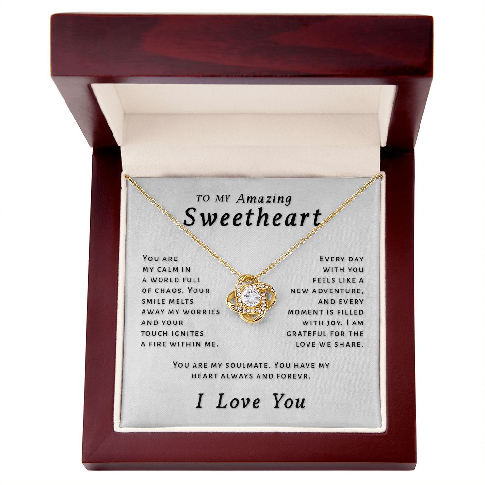 Gift For Sweetheart - Always and Forever Love Knot Necklace