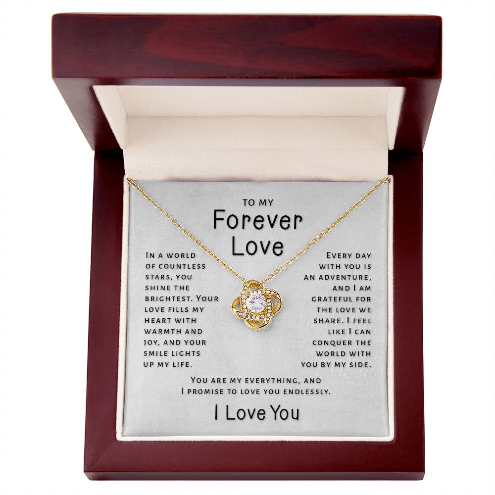 Gift For My Forever Love - Shine The Brightest Love Knot Necklace