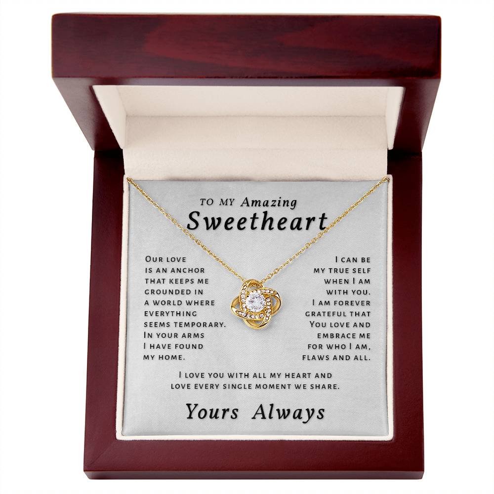 Gift For Sweetheart - All My Heart Love Knot Necklace