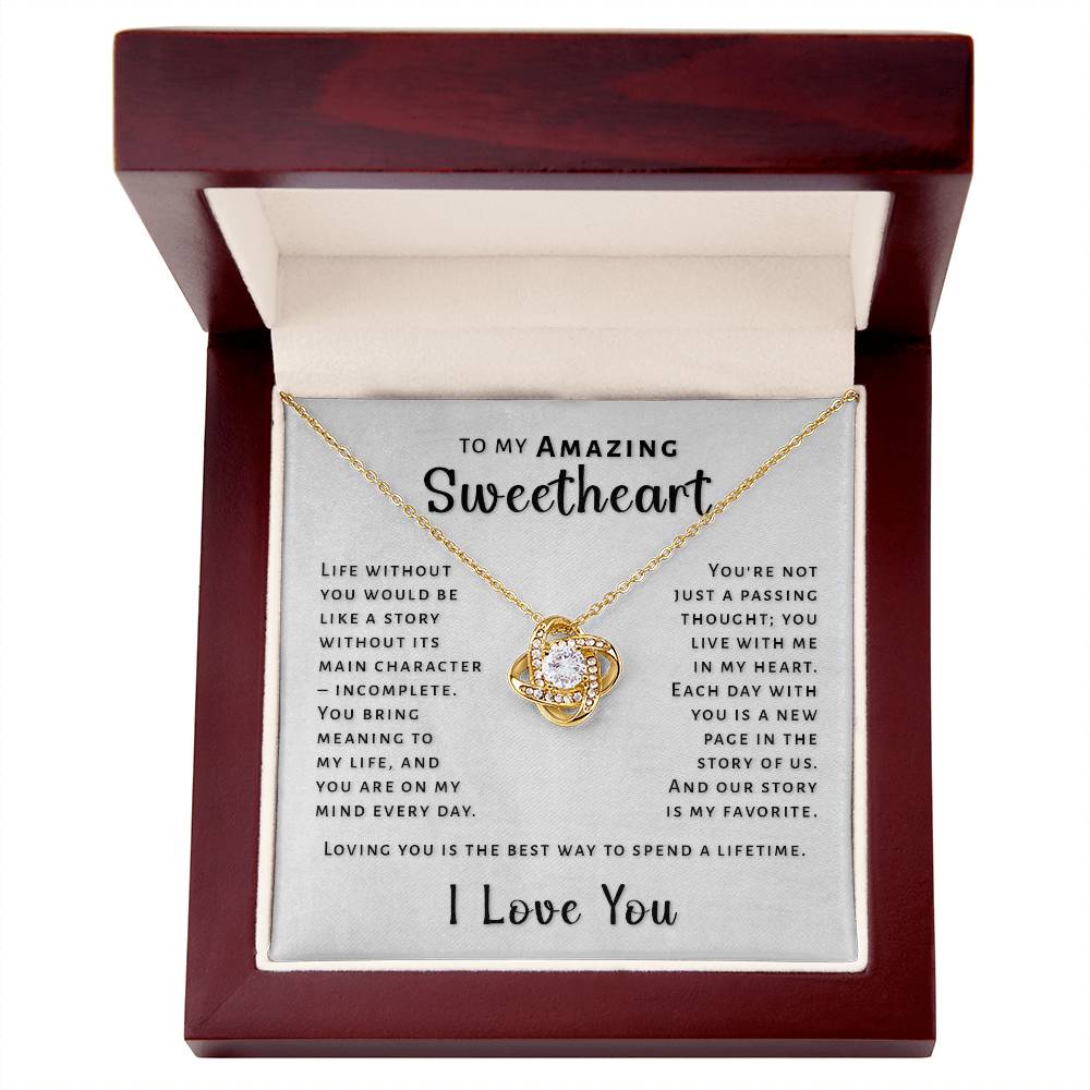 Gift For Sweetheart - You Bring Meaning Love Knot Necklace