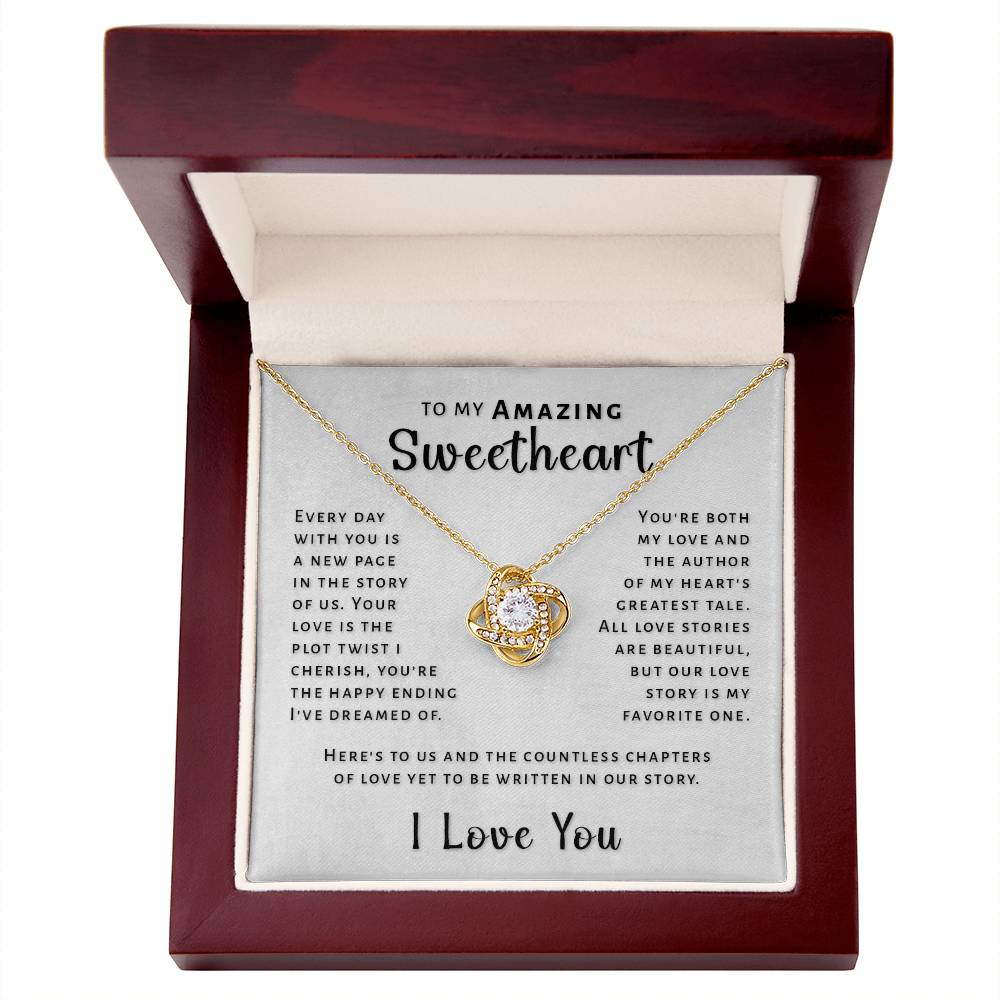 Gift For Sweetheart - Our Love Story Love Knot Necklace