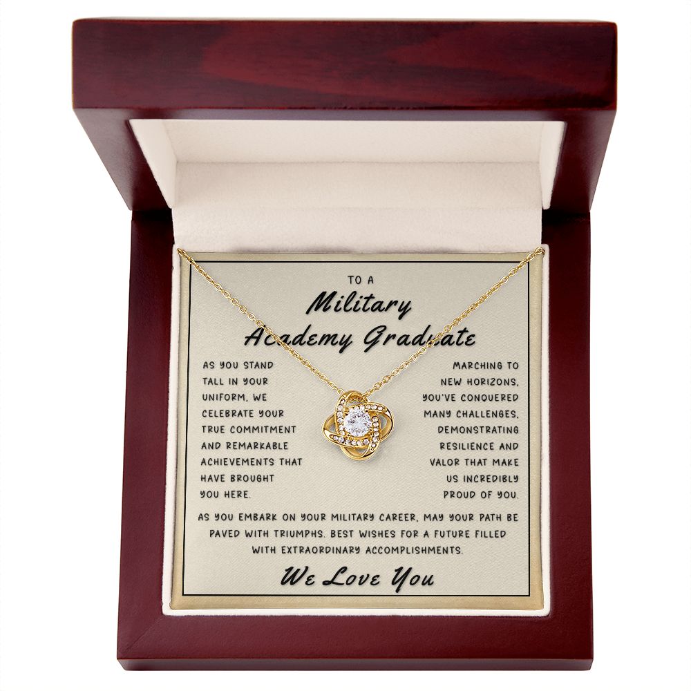 Gift for Military Academy Graduate From Us - New Horizons Love Knot Necklace