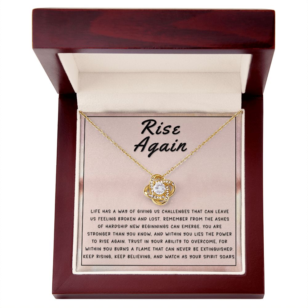 Encouragement Gift - Rise Again Love Knot Necklace