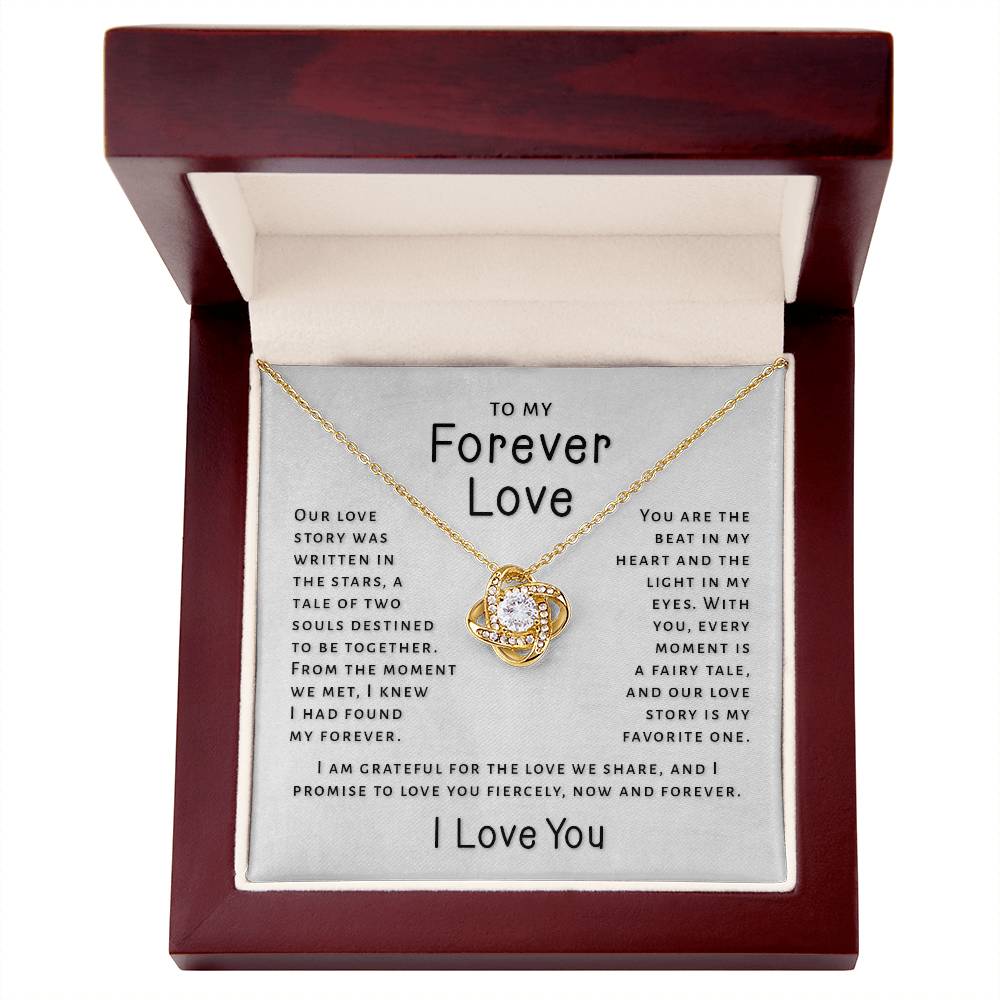 Gift For My Forever Love - Written In The Stars Love Knot Necklace