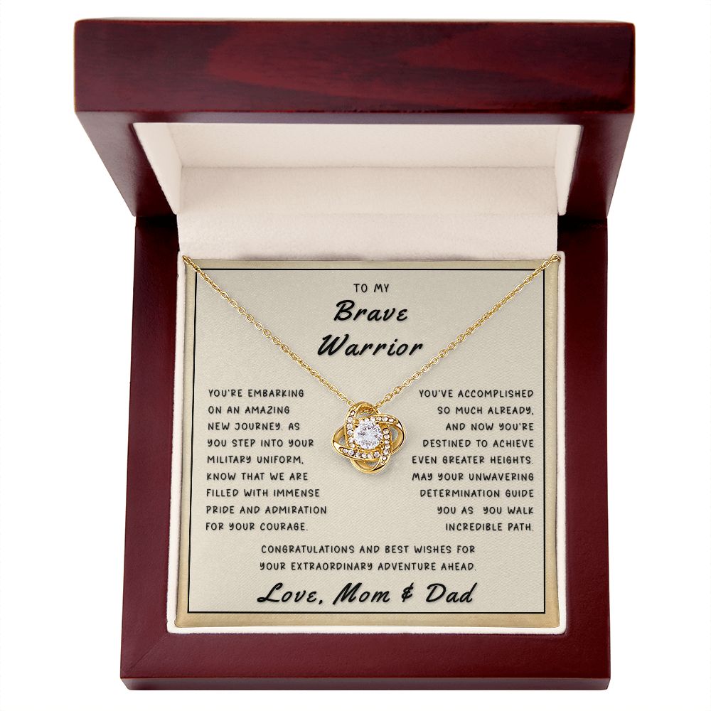 Gift for Daughter From Mom & Dad - Embarking Love Knot Necklace