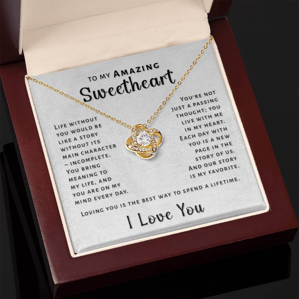 Gift For Sweetheart - You Bring Meaning Love Knot Necklace