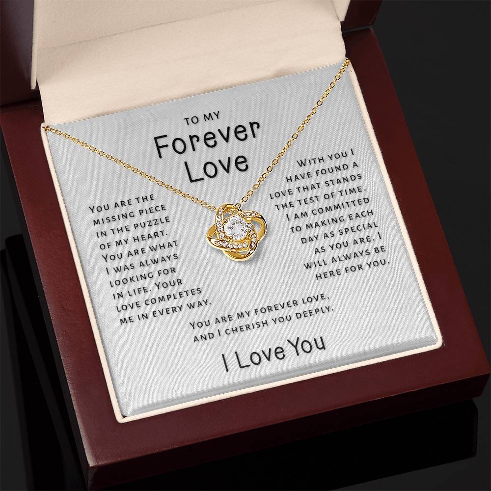 Gift For My Forever Love - Puzzle of My Heart Love Knot Necklace