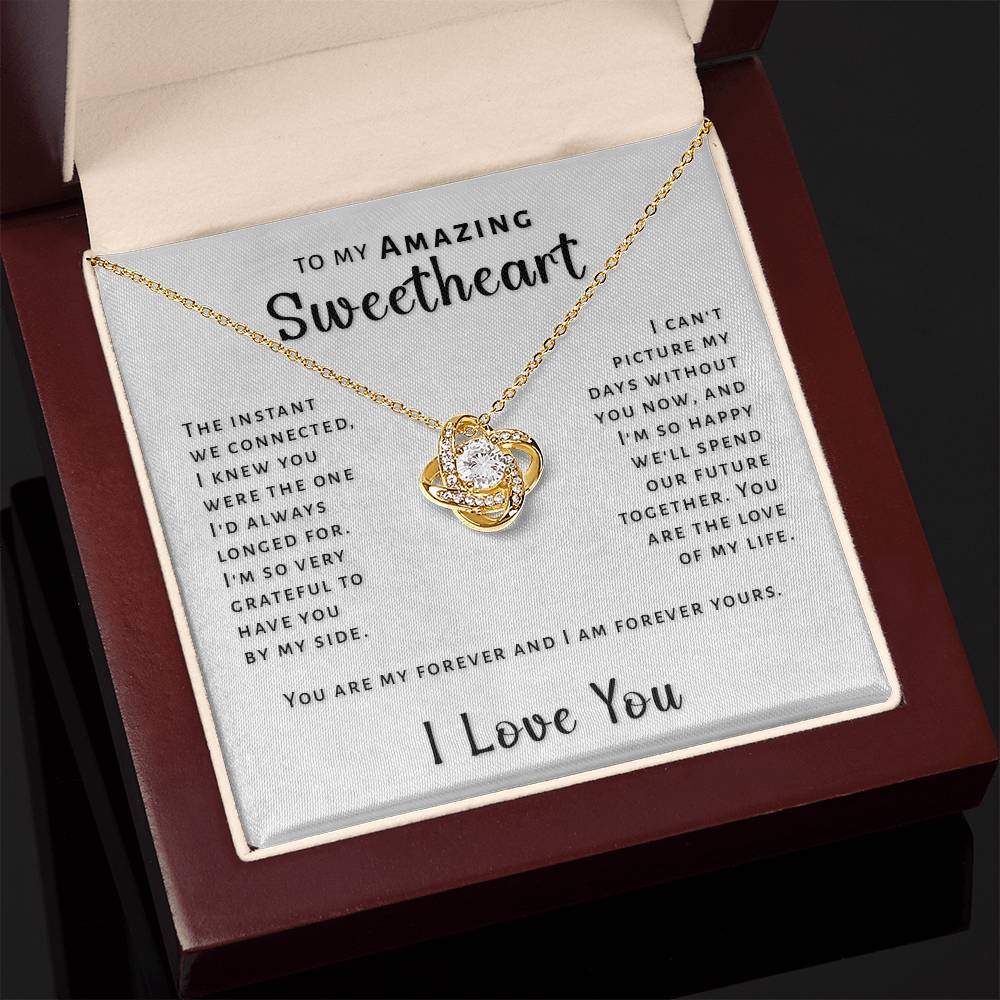 Gift For Sweetheart - Instant We Connected Love Knot Necklace