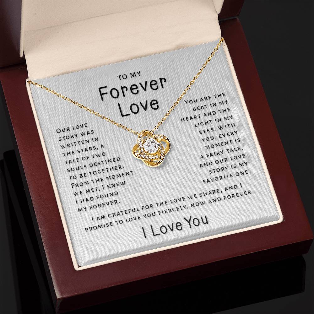 Gift For My Forever Love - Written In The Stars Love Knot Necklace