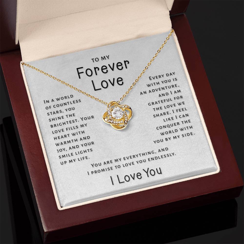 Gift For My Forever Love - Shine The Brightest Love Knot Necklace