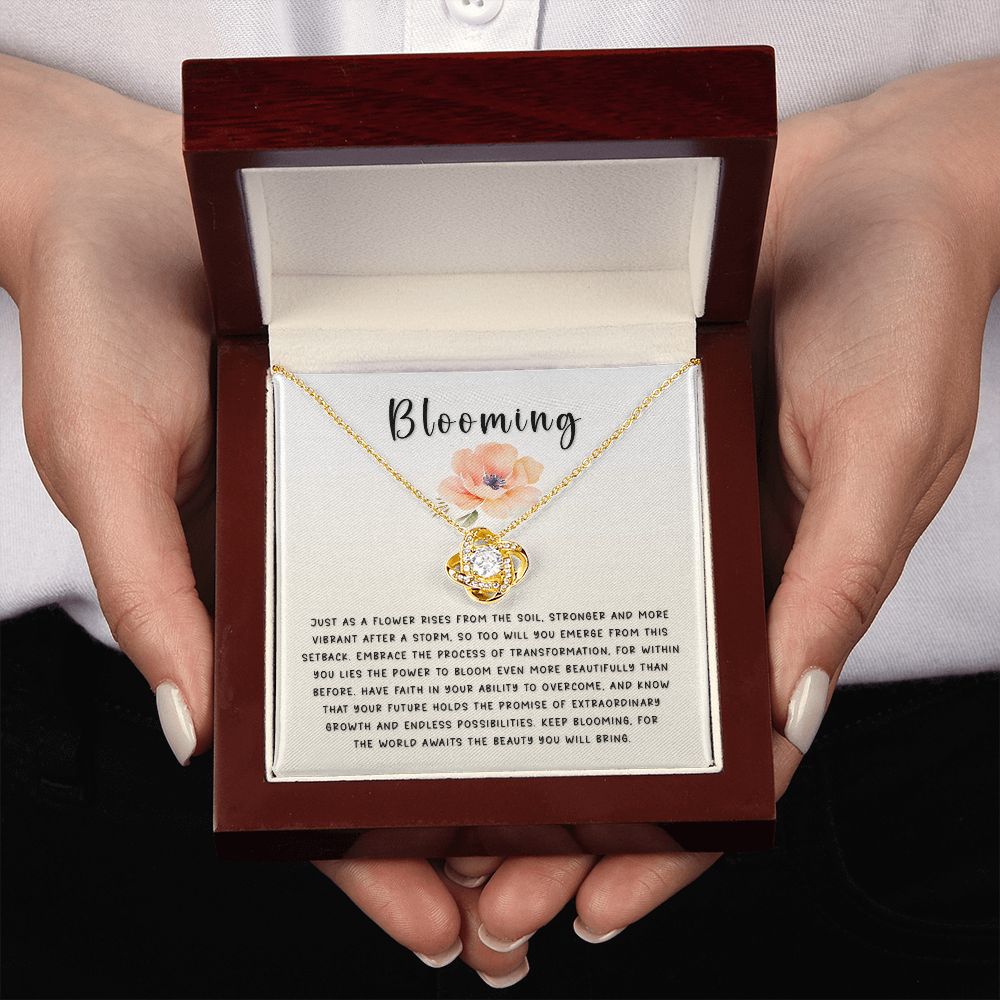 Encouragement Gift - Blooming Love Knot Necklace