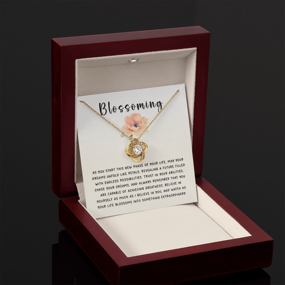 Encouragement Gift - Blossoming Love Knot Necklace