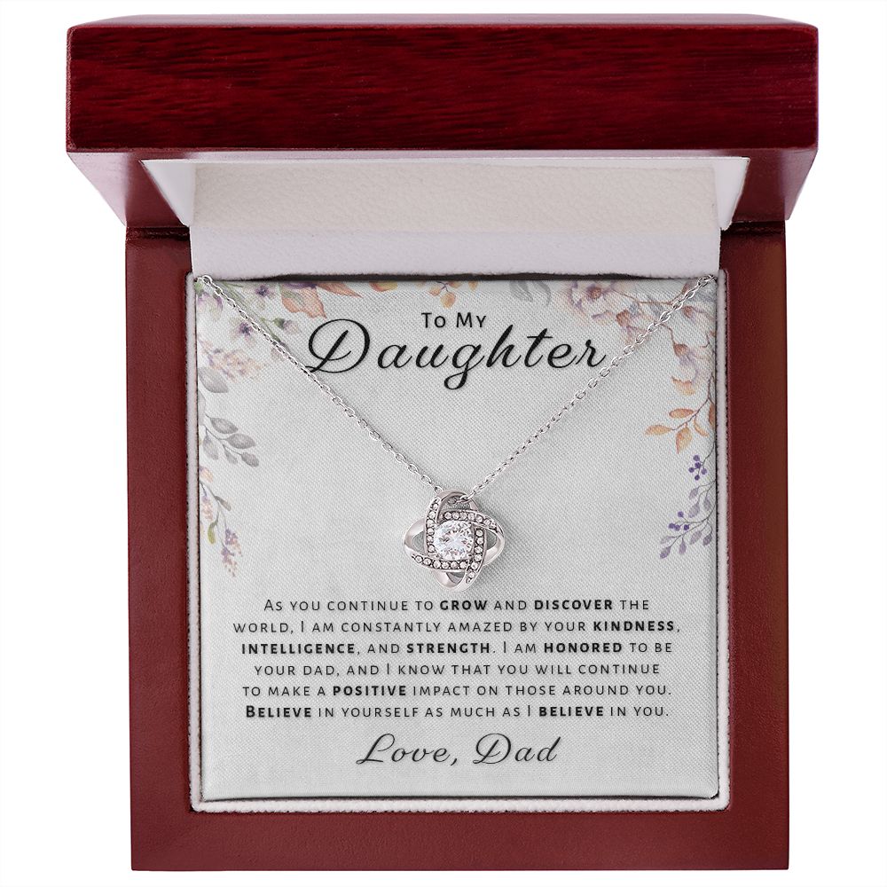 Gift for Daughter From Dad - Honored Love Knot Necklace