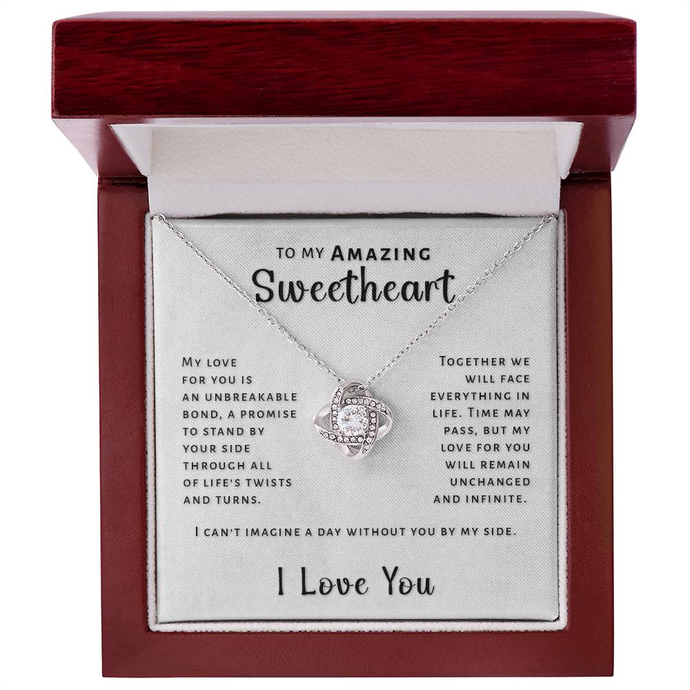 Gift For Sweetheart - Unbreakable Bond Love Knot Necklace