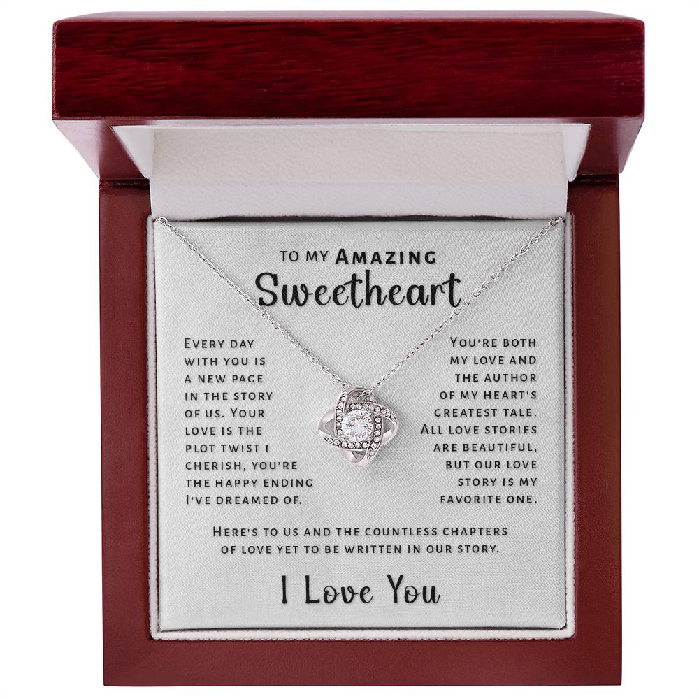 Gift For Sweetheart - Our Love Story Love Knot Necklace