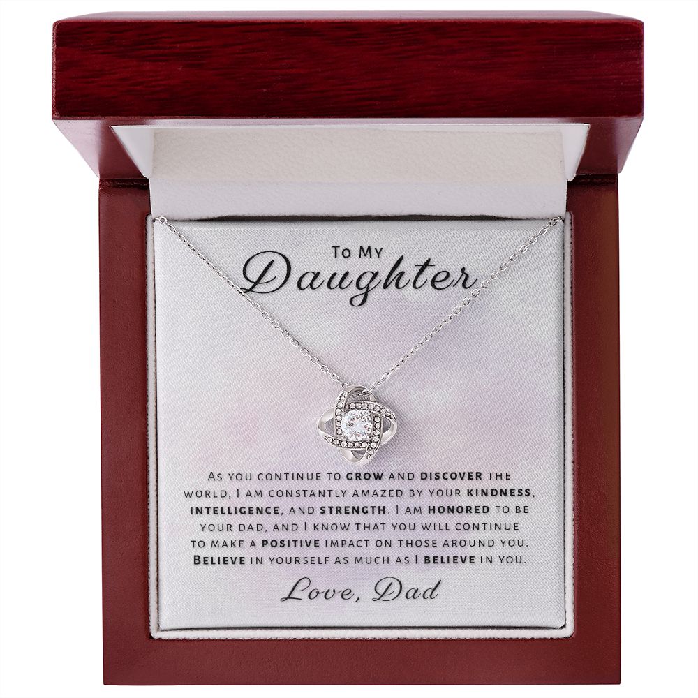 Gift for Daughter From Dad - Honored Love Knot Necklace