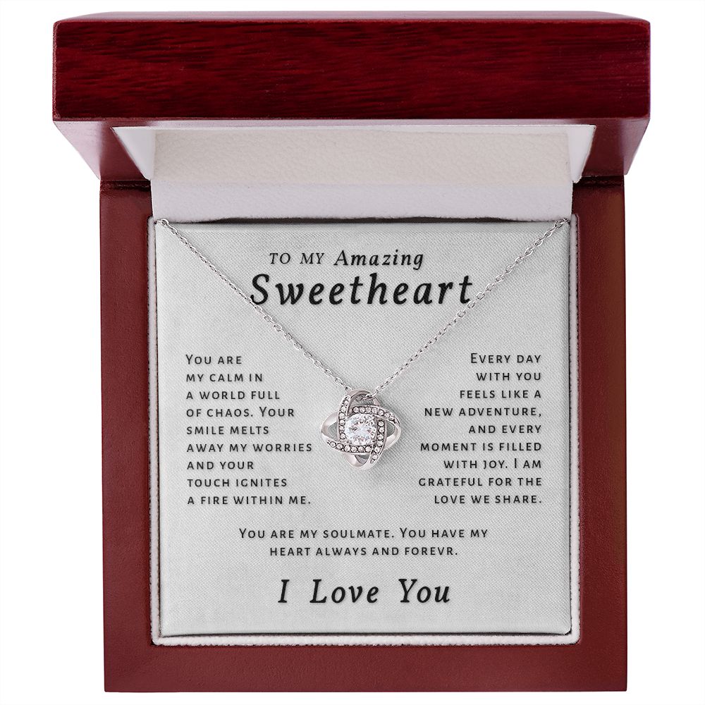 Gift For Sweetheart - Always and Forever Love Knot Necklace