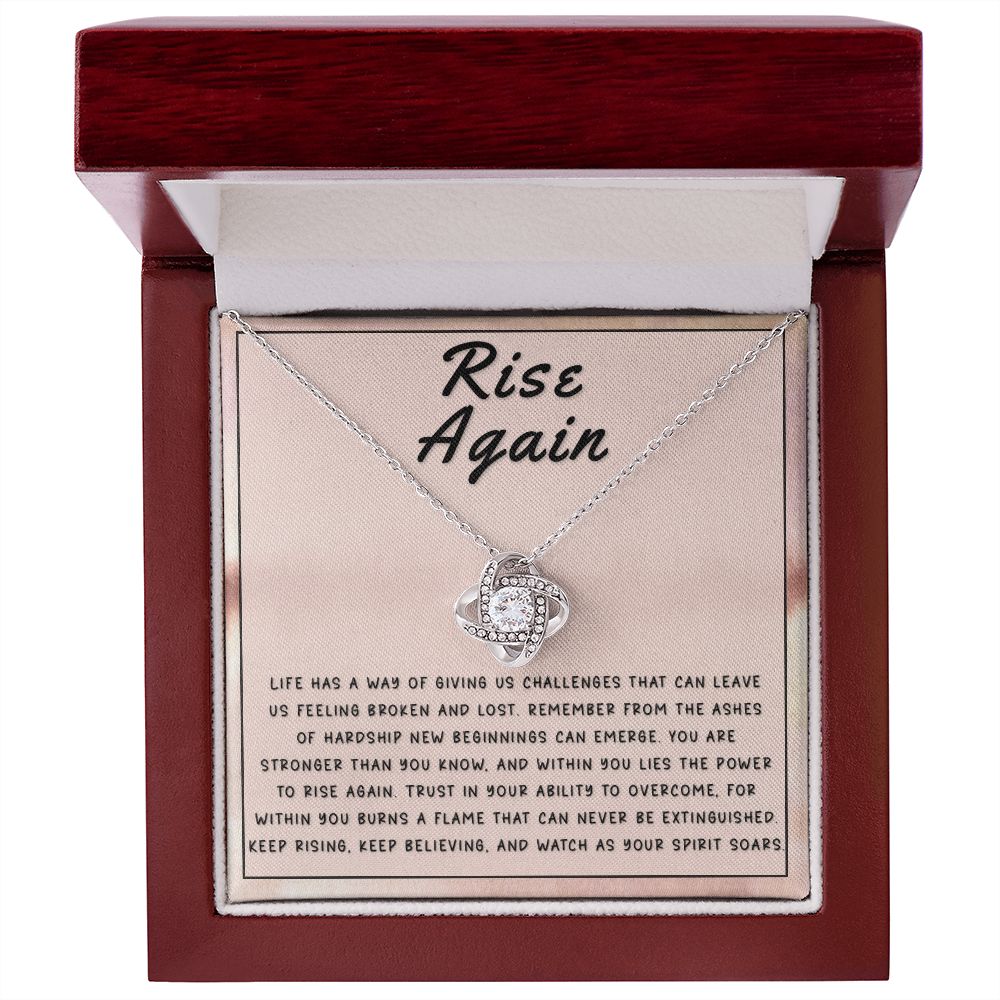 Encouragement Gift - Rise Again Love Knot Necklace