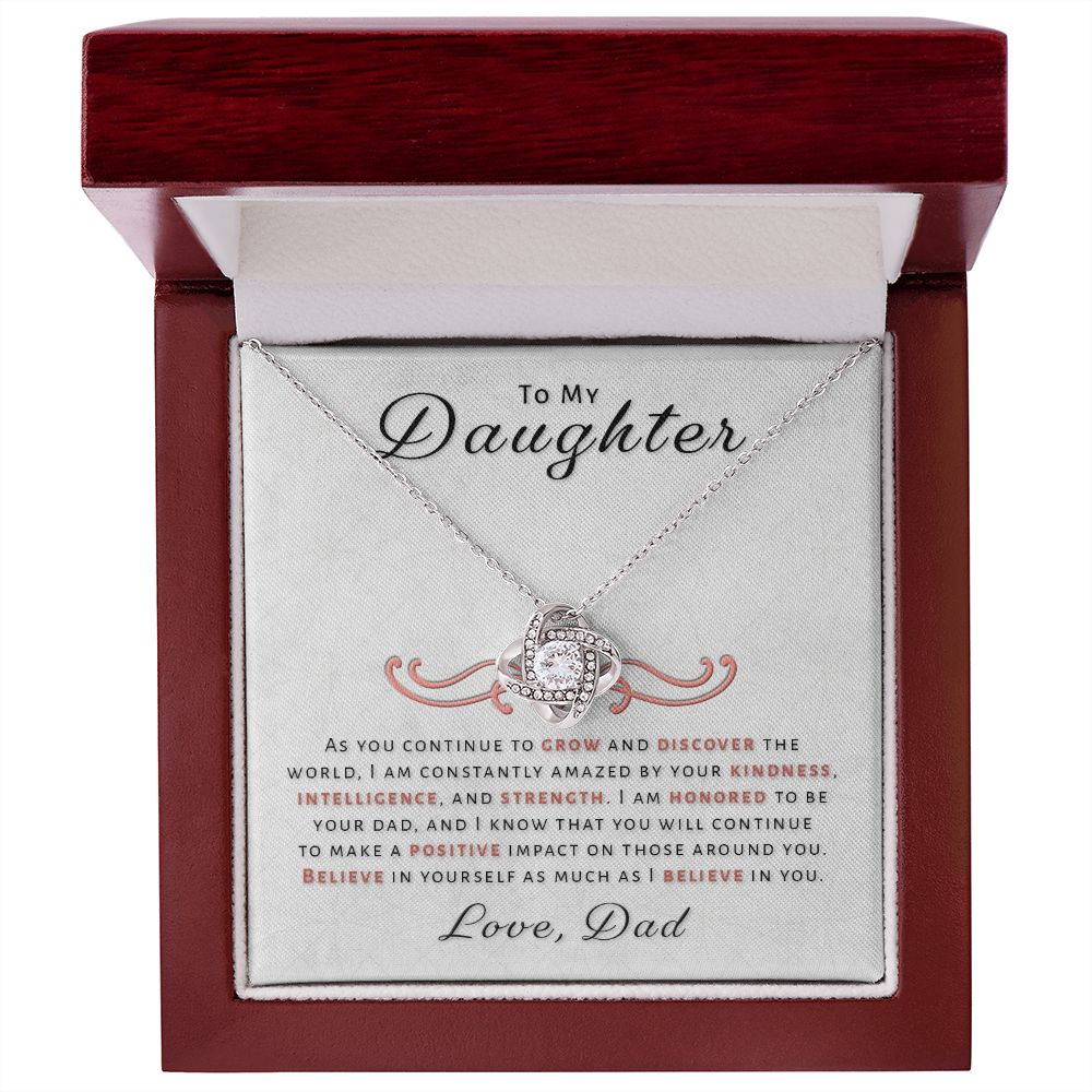 Gift for Daughter From Dad - Honored Love Knot Necklace