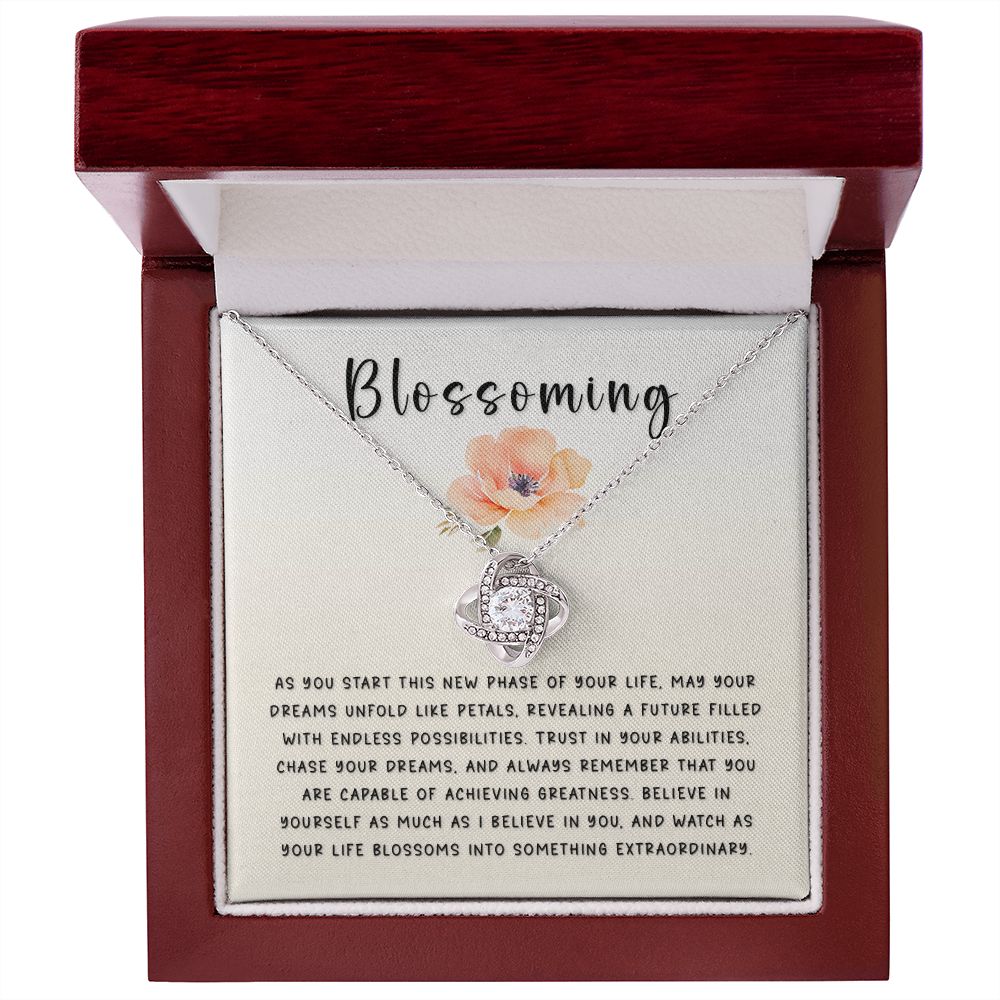 Encouragement Gift - Blossoming Love Knot Necklace