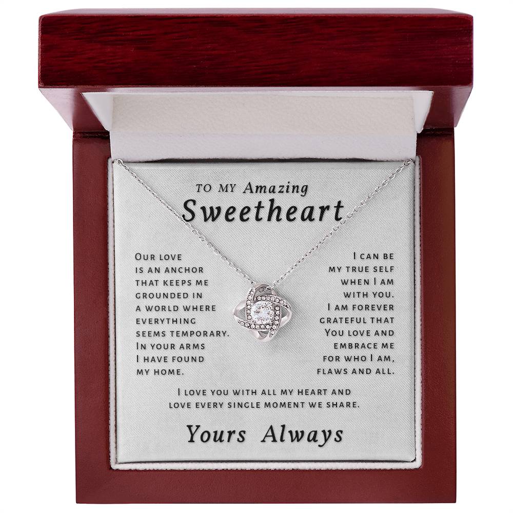 Gift For Sweetheart - All My Heart Love Knot Necklace