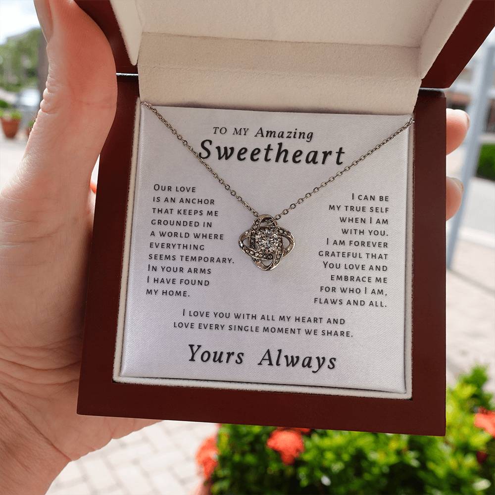 Gift For Sweetheart - All My Heart Love Knot Necklace