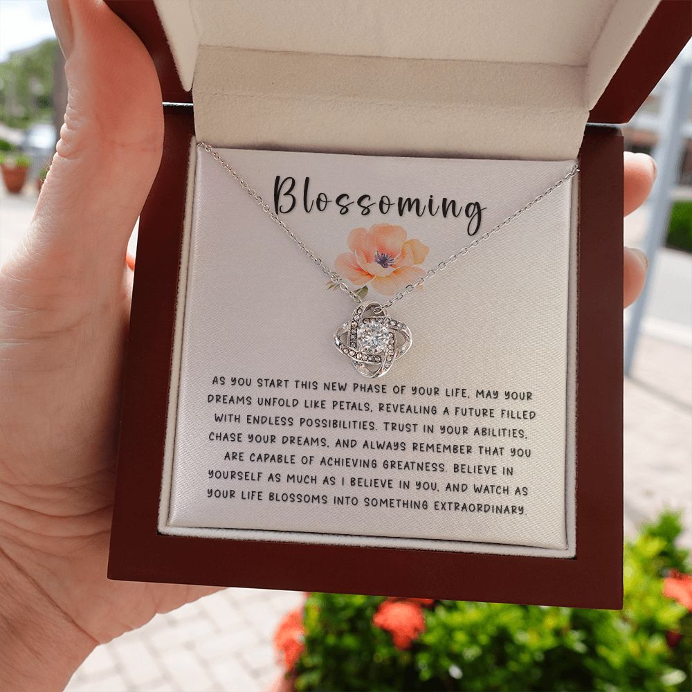 Encouragement Gift - Blossoming Love Knot Necklace