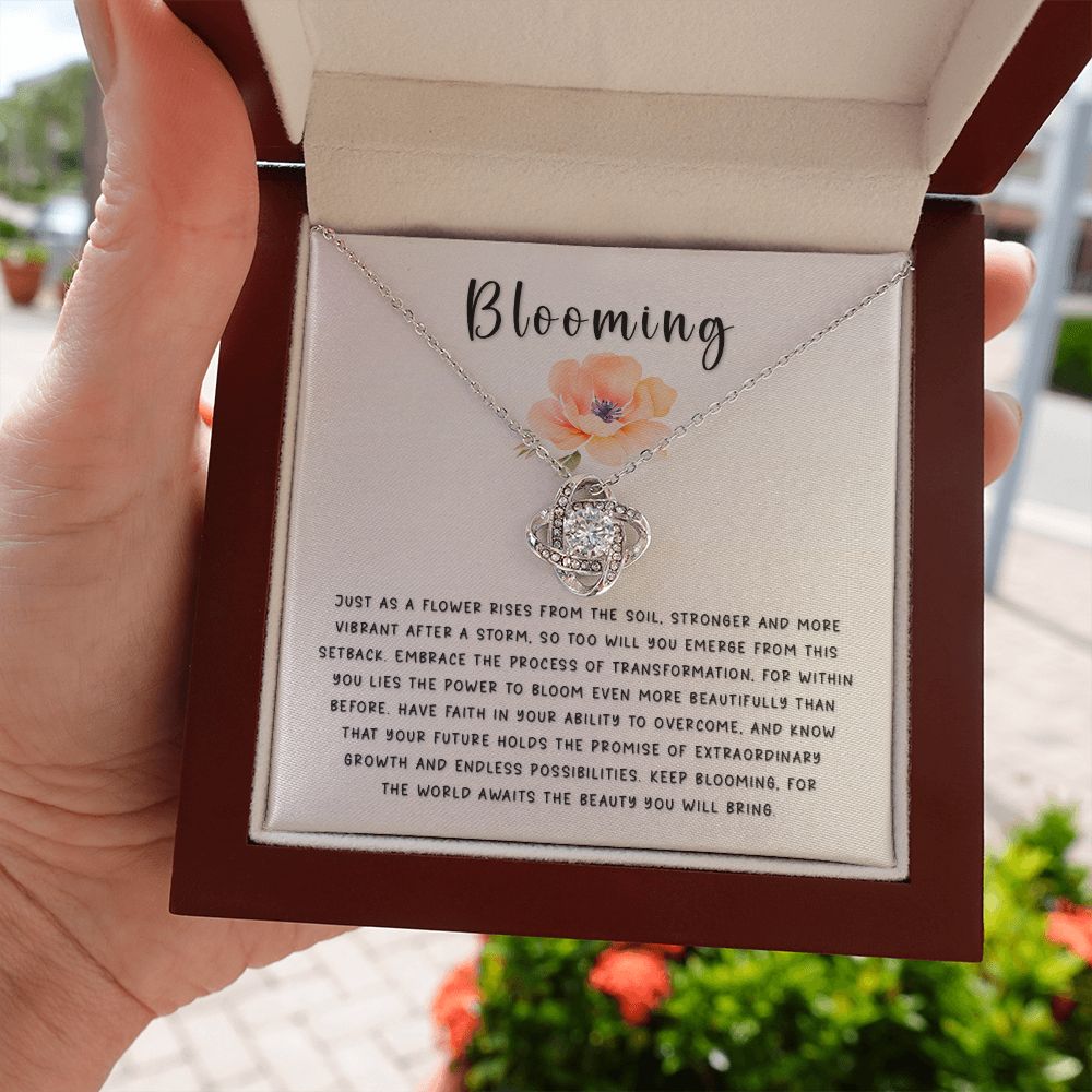 Encouragement Gift - Blooming Love Knot Necklace