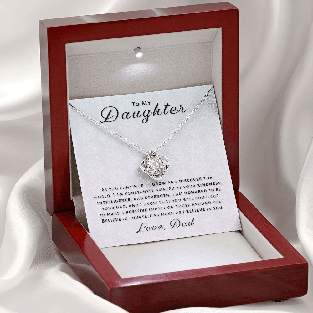 Gift for Daughter From Dad - Honored Love Knot Necklace