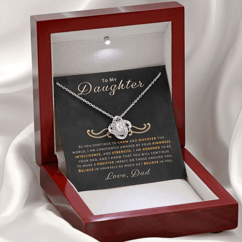 Gift for Daughter From Dad - Honored Love Knot Necklace