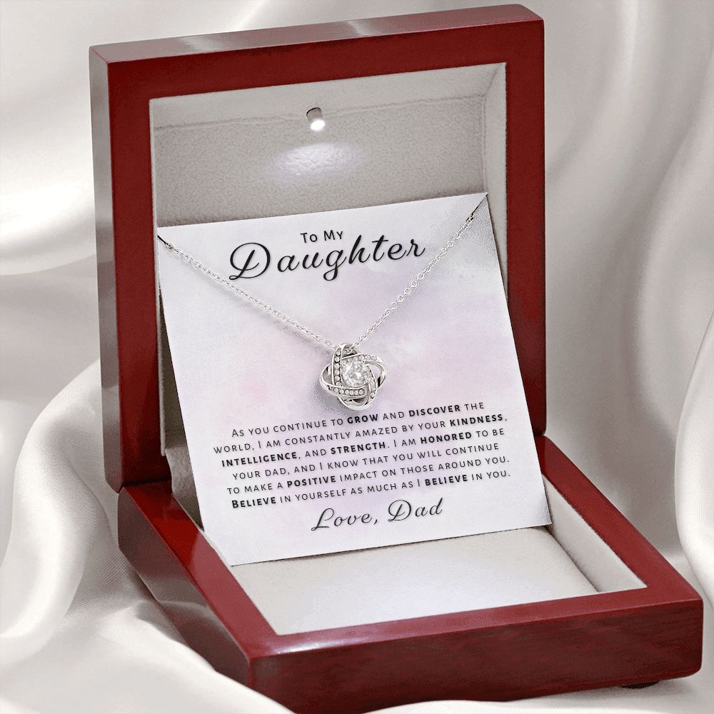 Gift for Daughter From Dad - Honored Love Knot Necklace