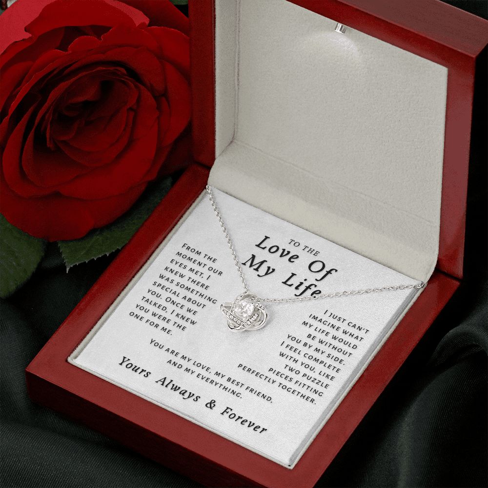 Gift For The Love Of My Life - Moment We Met Love Knot Necklace