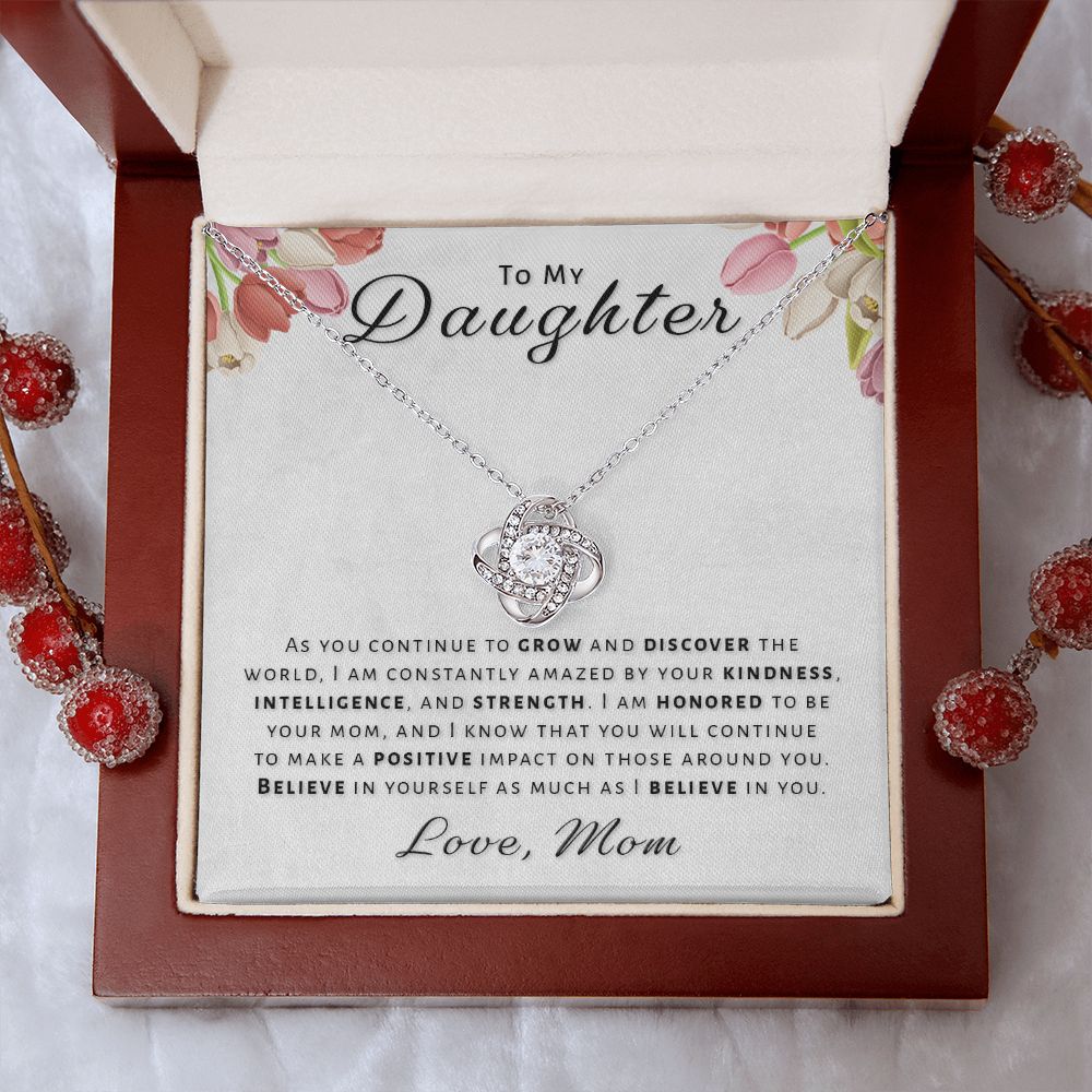 Gift for Daughter From Mom - Honored Love Knot Necklace