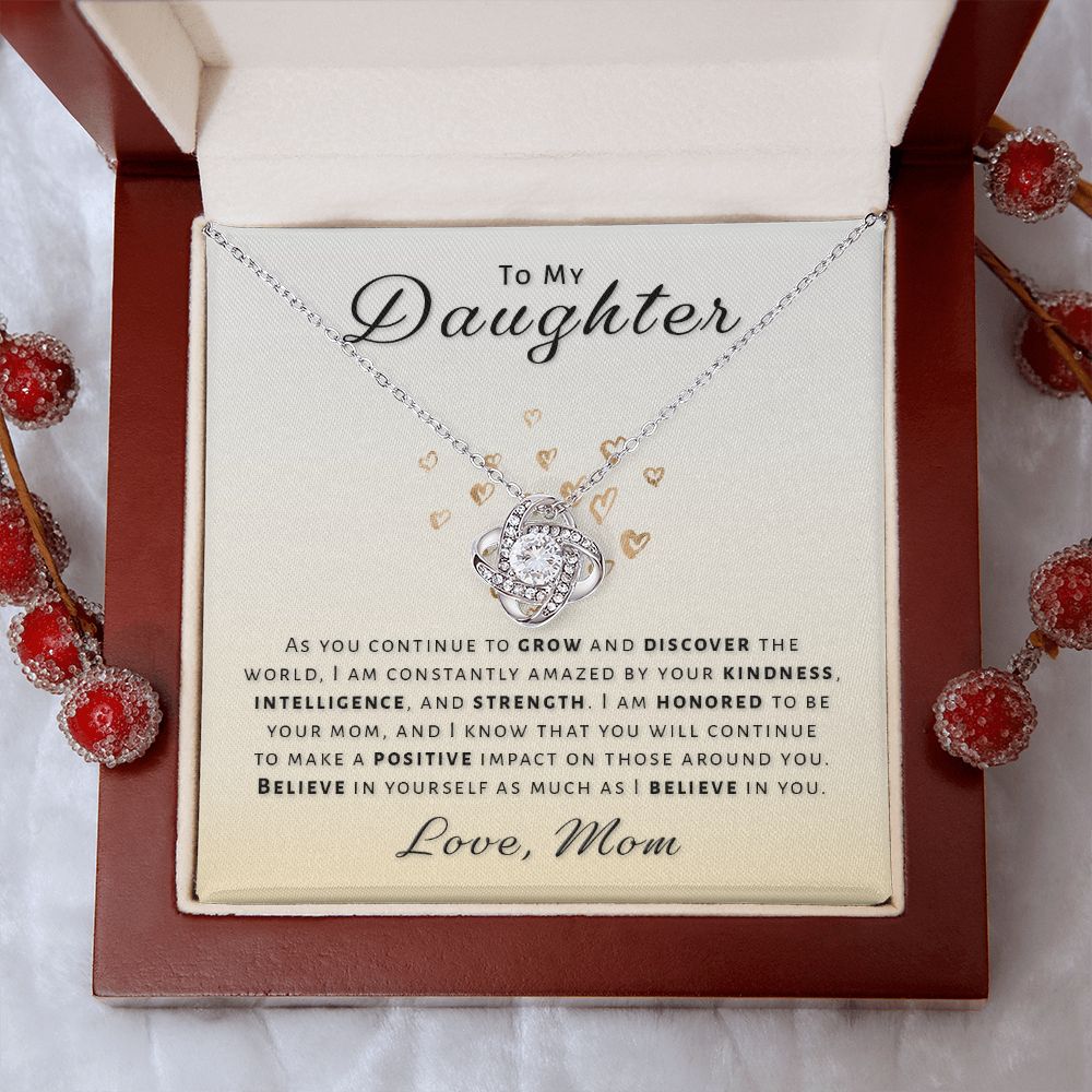 Gift for Daughter From Mom - Honored Love Knot Necklace