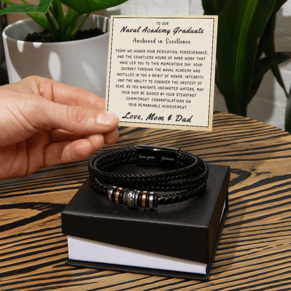 Gift for Son From Mom & Dad - Anchored In Excellence Love You Forever Bracelet