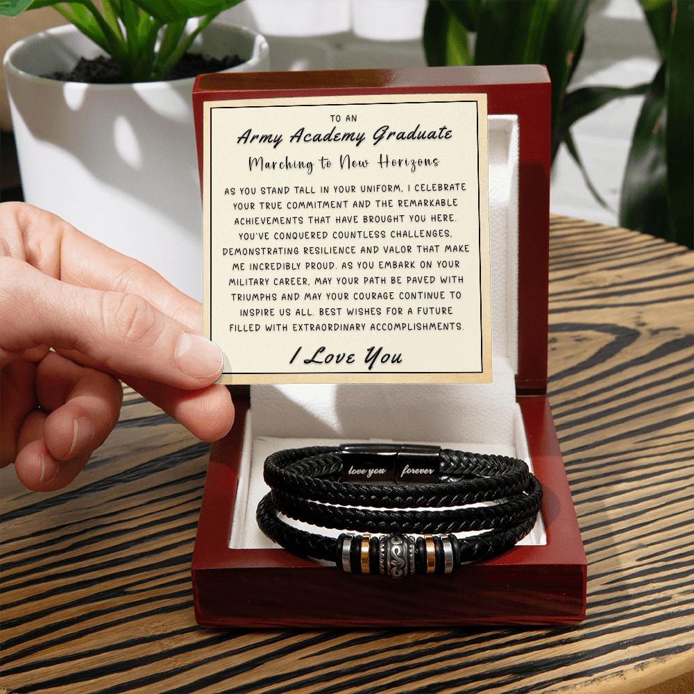 Gift for Army Academy Graduate - New Horizons Love You Forever Bracelet