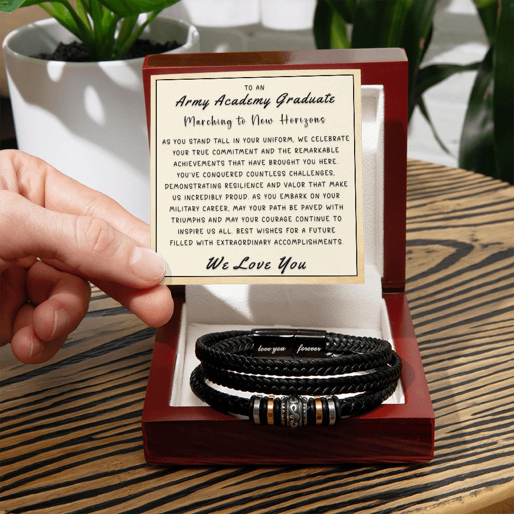 Gift for Army Academy Graduate From Us - New Horizons Love You Forever Bracelet