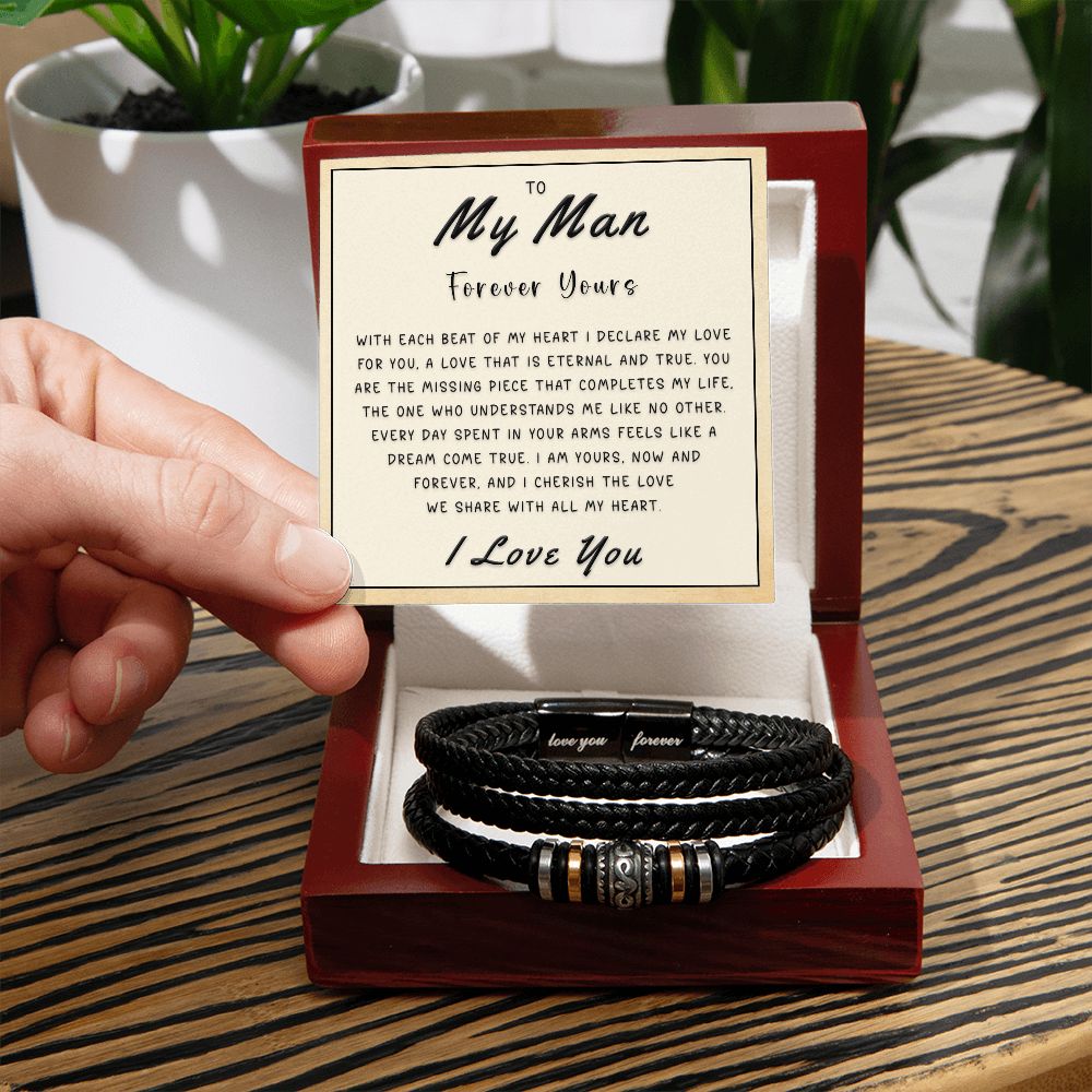 Gift for My Man - Forever Yours Love You Forever Bracelet