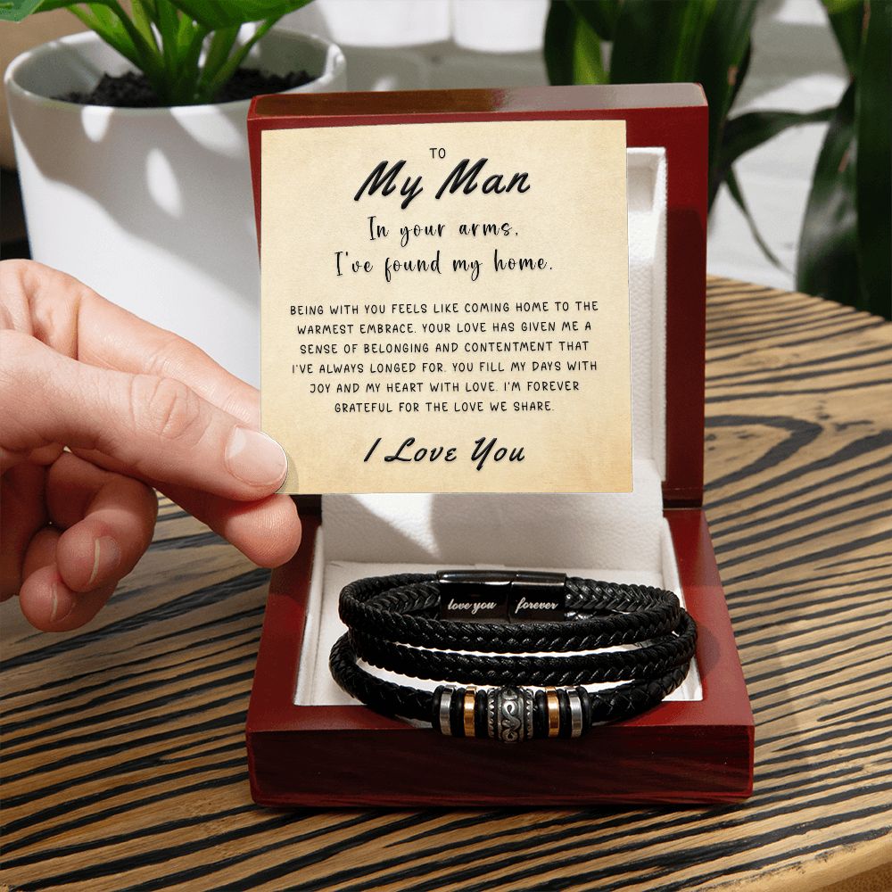 Gift for My Man - My Home Love You Forever Bracelet