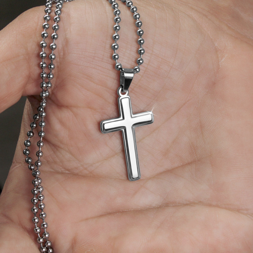 Gift For Dad From Daughter - Blessed to Call You Dad Stainless Cross Necklace