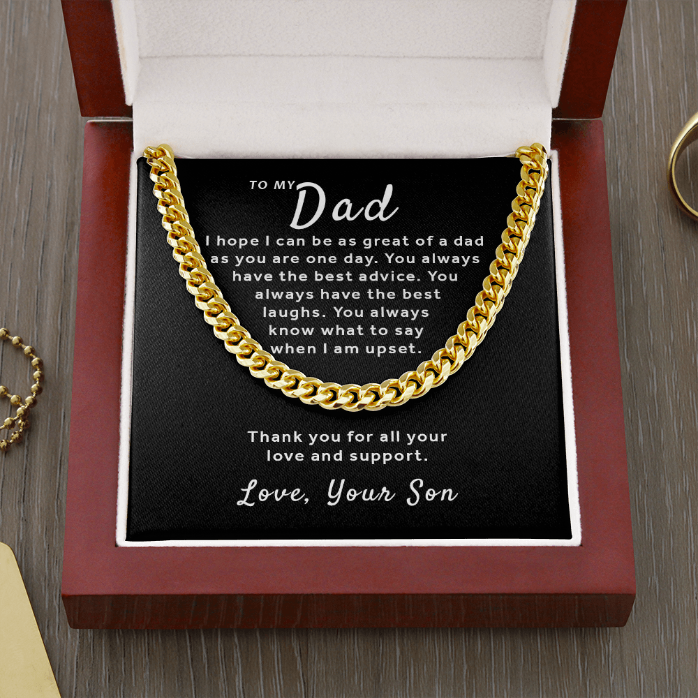 Gift For Dad From Son - Be As Great As You Cuban Link Chain - Black