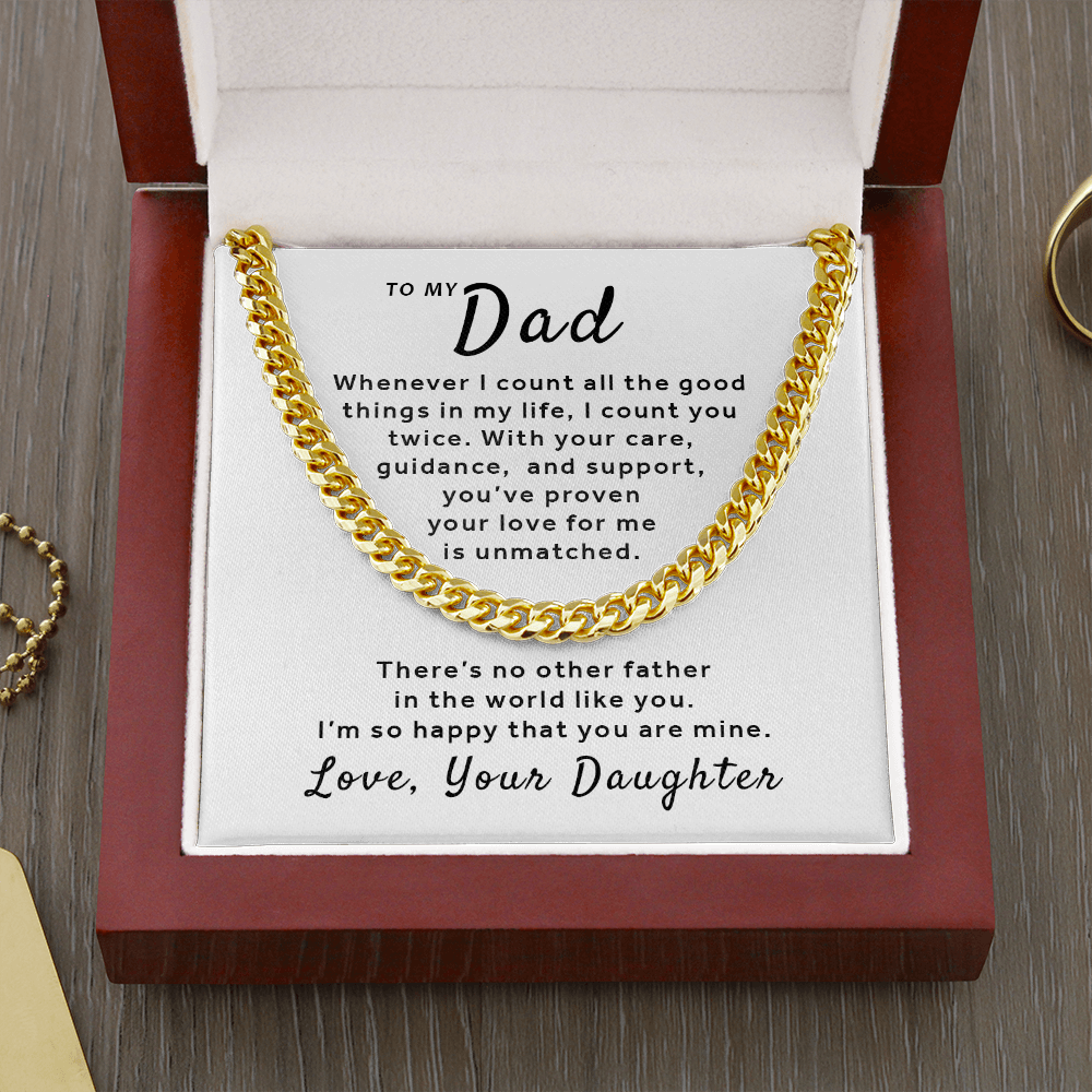 Gift For Dad From Daughter - No Other Father Like You Cuban Link Chain